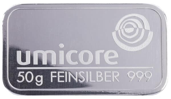 Lingots d'Argent 50 Grammes - Lingot Umicore
