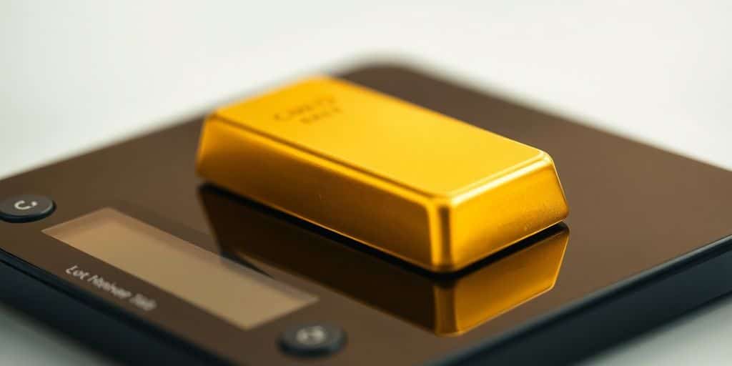 Lingot d'or sur balance