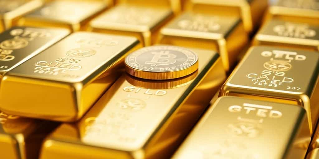 Lingots d'or empilés, pièce d'or