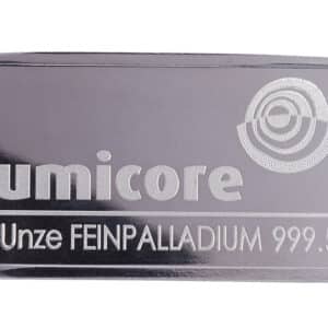 Lingots de Palladium 1 Once - Lingot Umicore