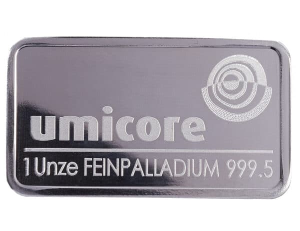 Lingots de Palladium 1 Once - Lingot Umicore