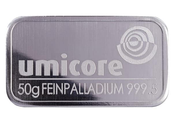 Lingots de Palladium 50 Grammes - Umicore