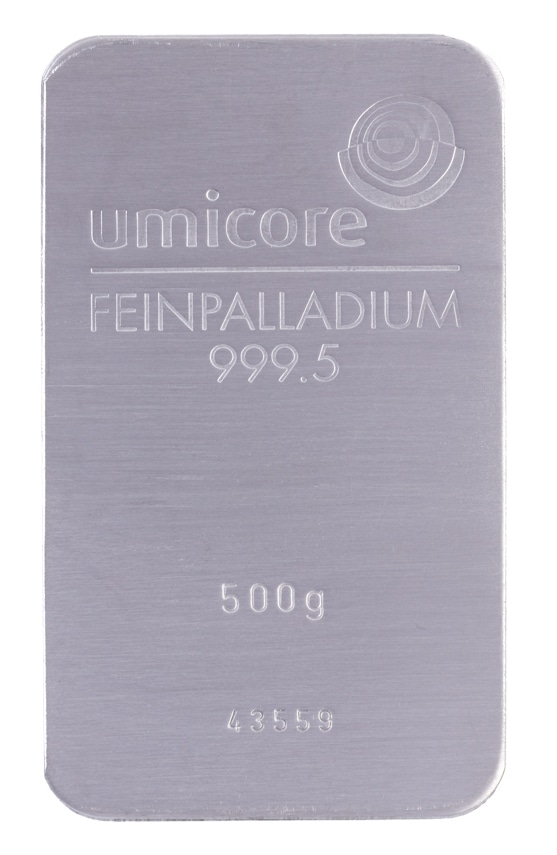 Lingots de Palladium 500 Grammes - Umicore