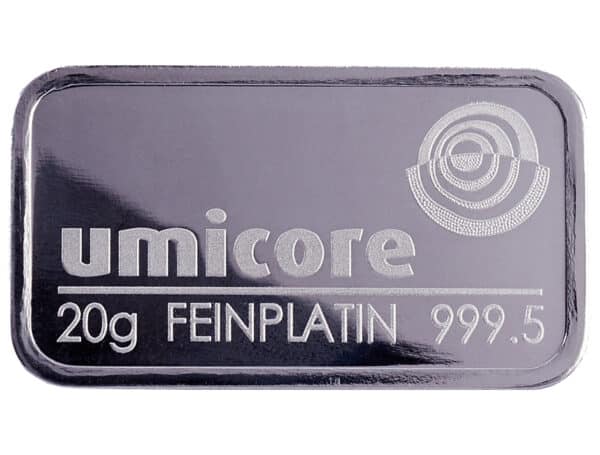 Lingots de Platine 20 Grammes - Lingot Umicore