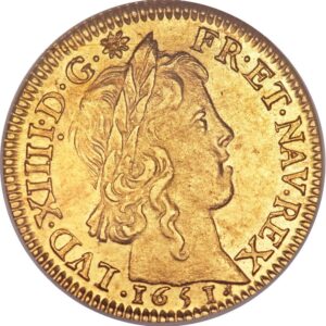 Avers Louis d'or à la mèche longue - Louis XIV - 1647-1655 - France — pièce en or