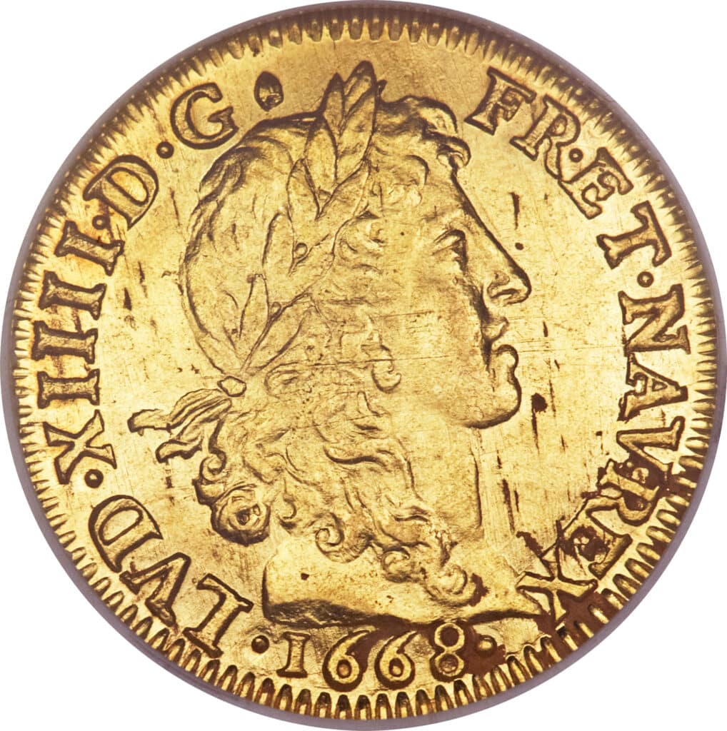 Avers Louis d'or à la perruque et aux huit L - Louis XIV - 1658 - France — pièce en or