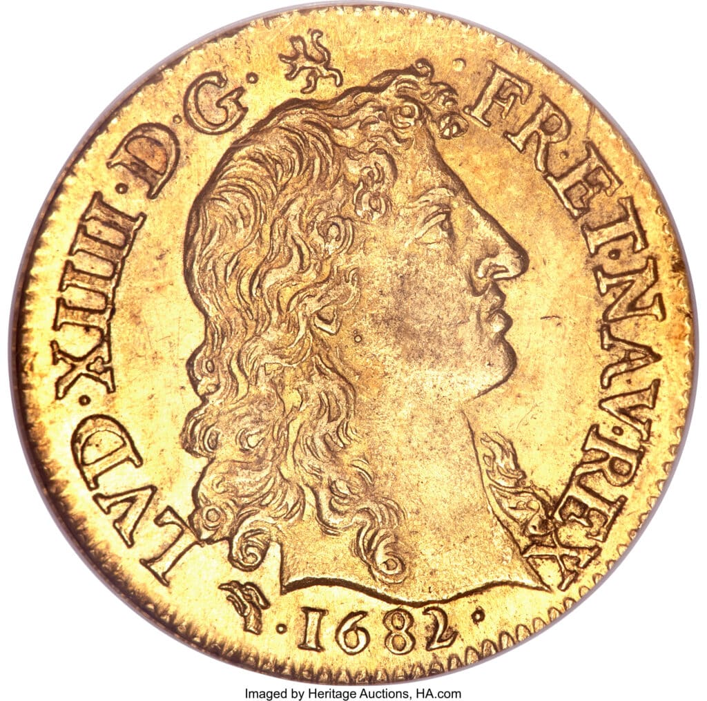 Avers Louis d'or à la tête nue - Louis XIV grosse tête - - France — pièce en or