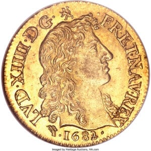 Avers Louis d'or à la tête nue - Louis XIV grosse tête - - France — pièce en or