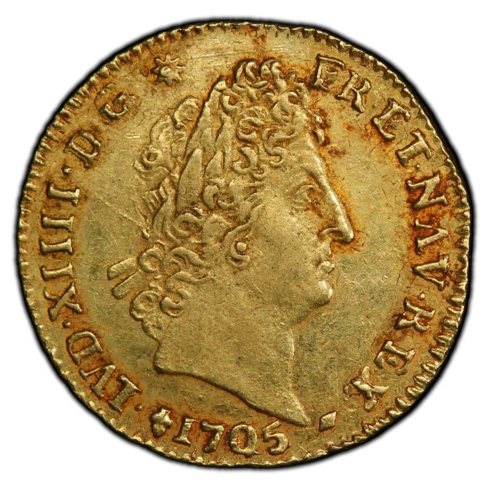 Avers Louis d'or aux insignes - Louis XIV cheveux courts - - France — pièce en or