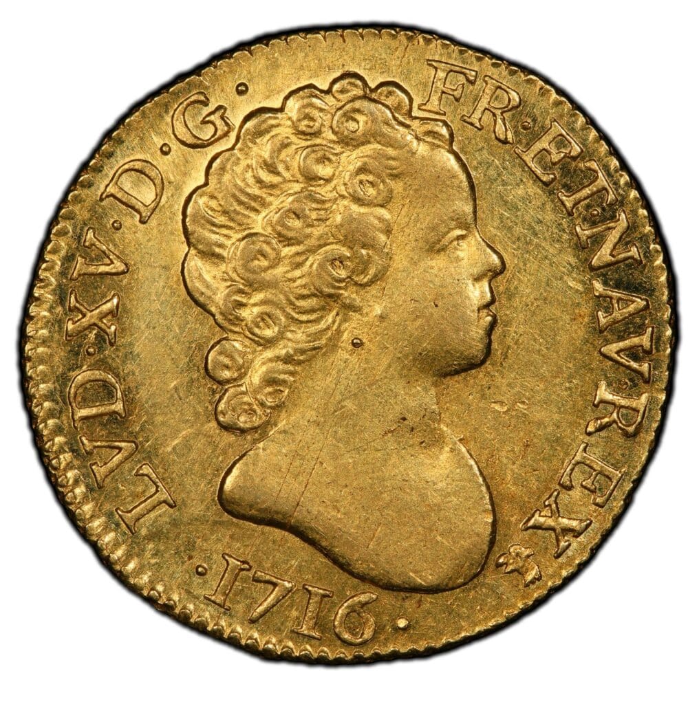 Avers Louis d'or aux insignes - Louis XV 1er type - 1716 - France — pièce en or