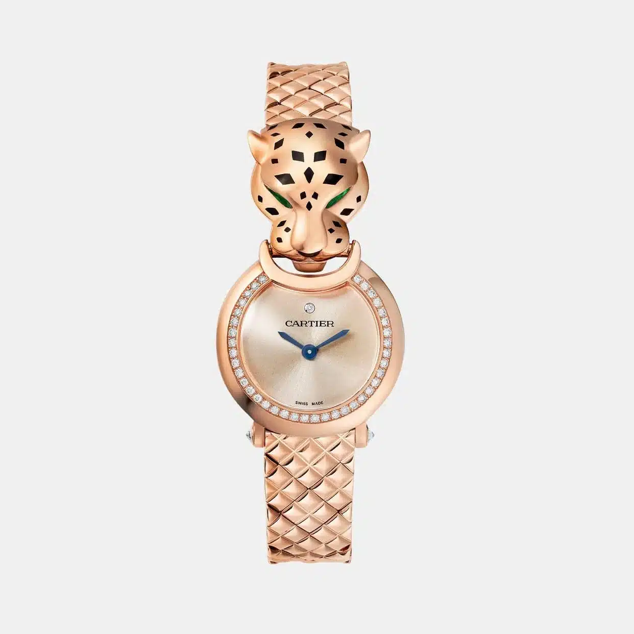 Montre Panthère Cartier en or rose, diamant — photographie du modèle, cote d’occasion GOLDMARKET