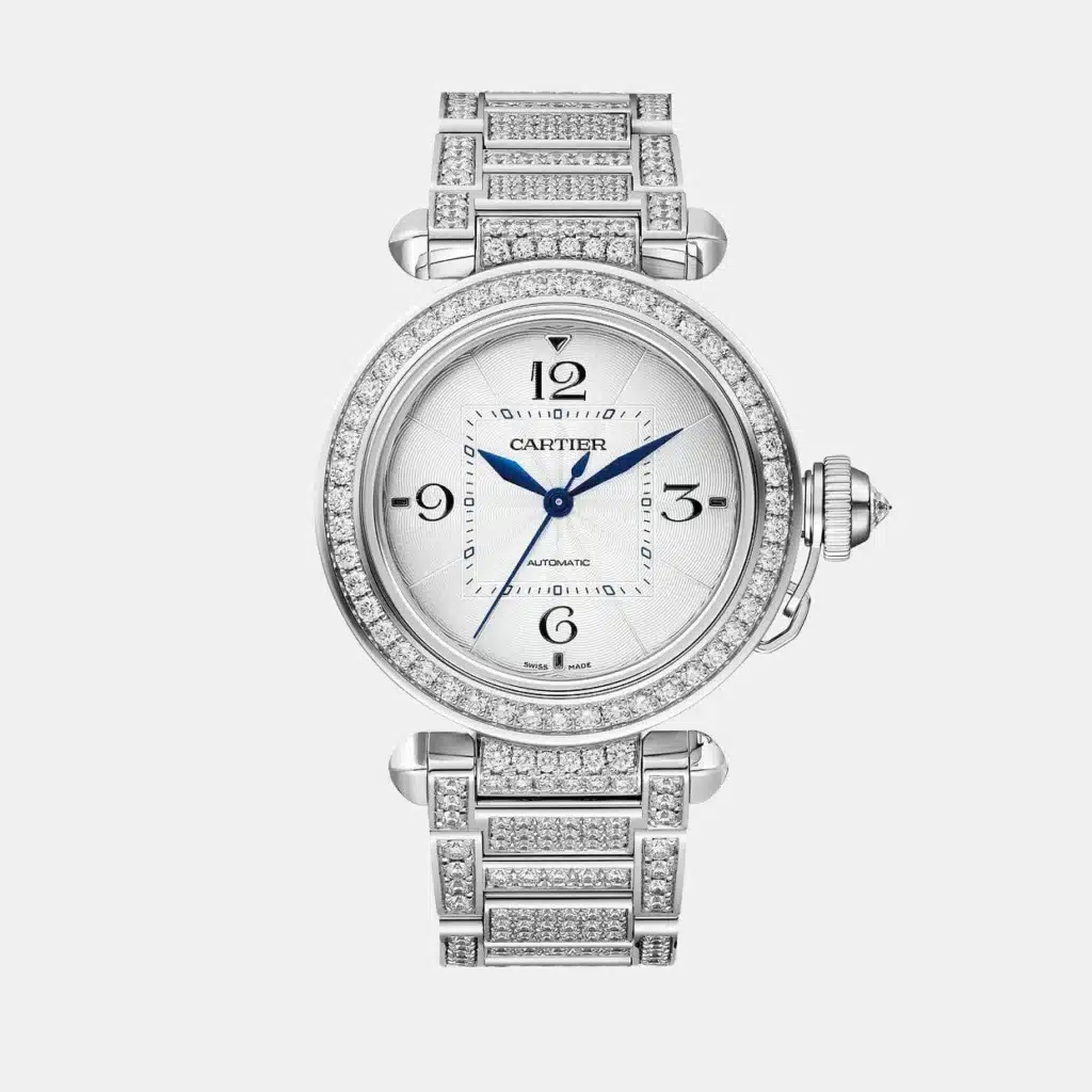 Montre Pasha Cartier en or rose, bijou d’occasion en très bon état