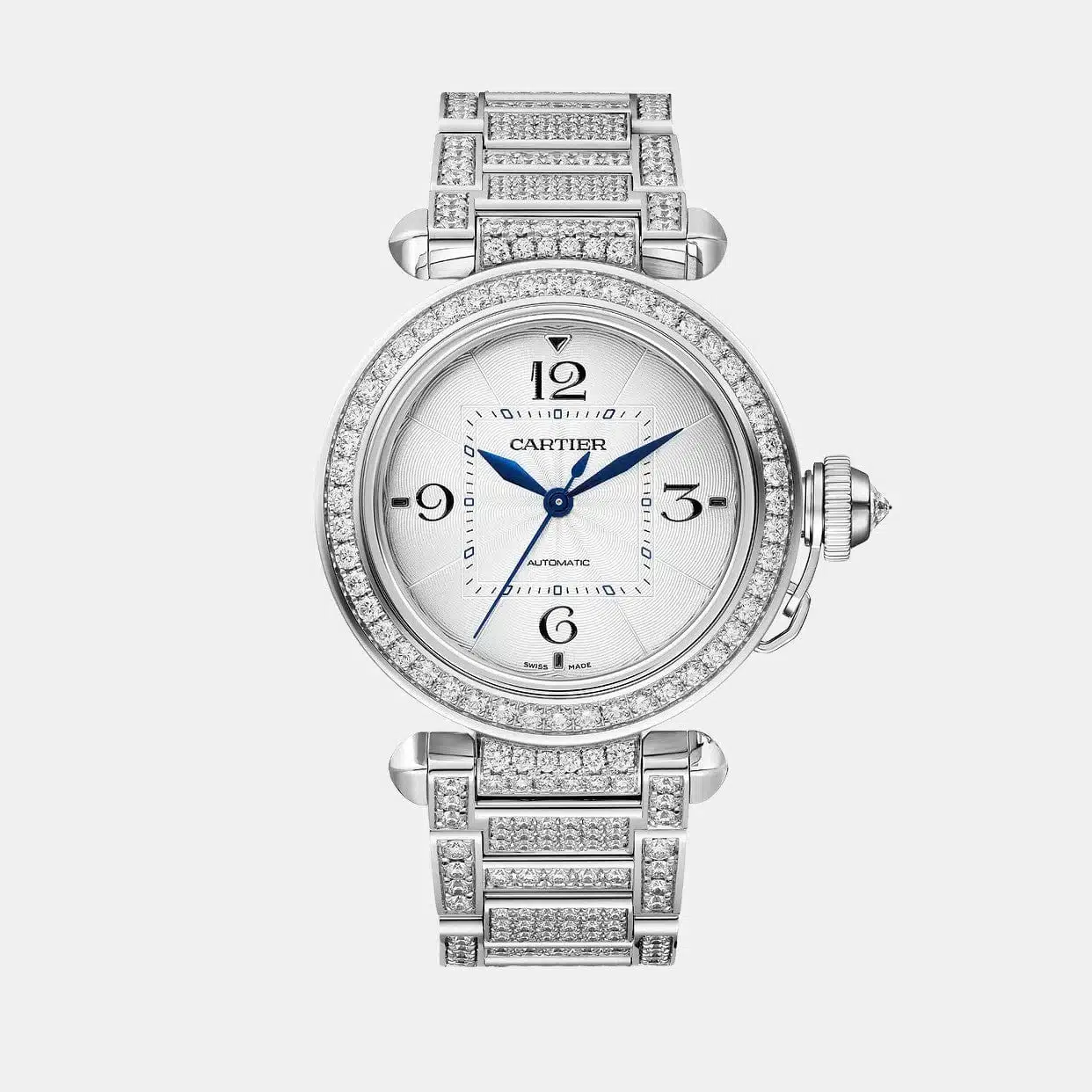 Montre Pasha Cartier en or blanc, diamant