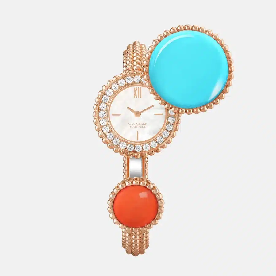 Montre Perlée Van Cleef & Arpels en or rose, mixte 0.77ct — photographie du modèle, cote d’occasion GOLDMARKET