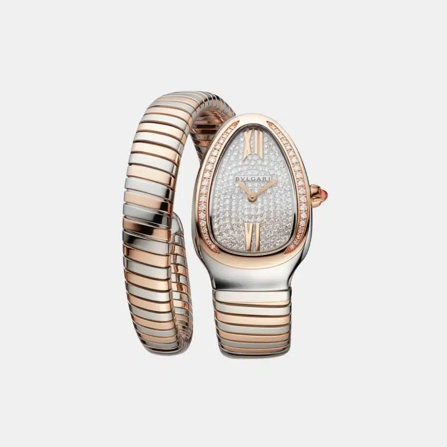 Montre Serpenti Tubogas Bulgari en or jaune, bijou d’occasion en très bon état