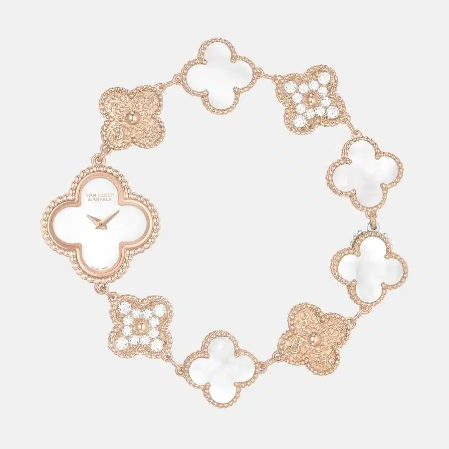 Montre Sweet Alhambra Van Cleef & Arpels en or rose, diamant 0.95ct — photographie du modèle, cote d’occasion GOLDMARKET