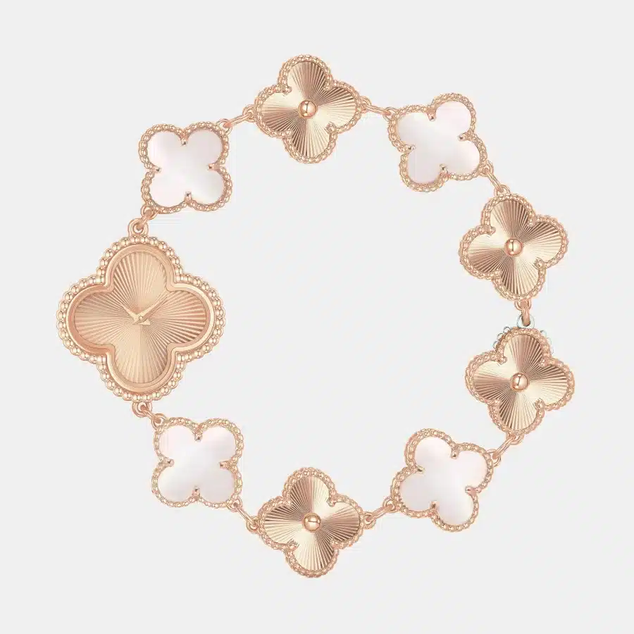 Montre Sweet Alhambra Van Cleef & Arpels en or rose, perle — photographie du modèle, cote d’occasion GOLDMARKET