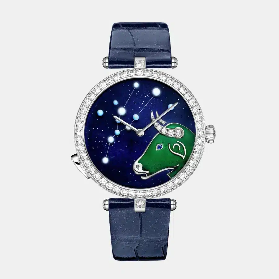 Montre Zodiaque Van Cleef & Arpels en or blanc, diamant 6.58ct — photographie du modèle, cote d’occasion GOLDMARKET
