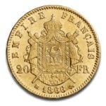 Pièce d'or 20 Francs - Napoléon III tête laurée en Or - 5,8064 g - France Pile