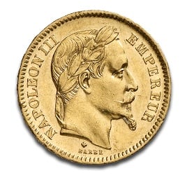 Pièce d'or 20 Francs - Napoléon III tête laurée en Or - 5,8064 g - France Face