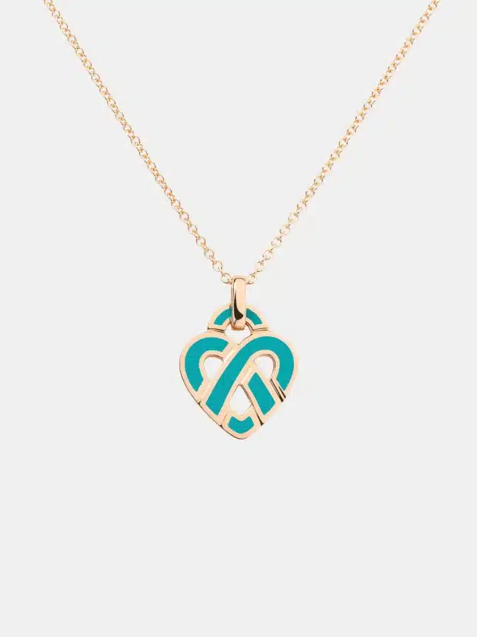 Pendentif Coeur Entrelacé Poiray en or rose — photographie du modèle, cote d’occasion GOLDMARKET