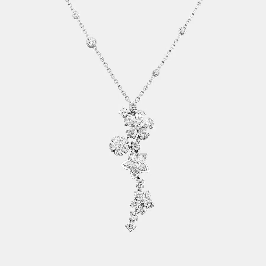 Pendentif Folie des Prés Van Cleef & Arpels en or blanc, diamant 4.78ct