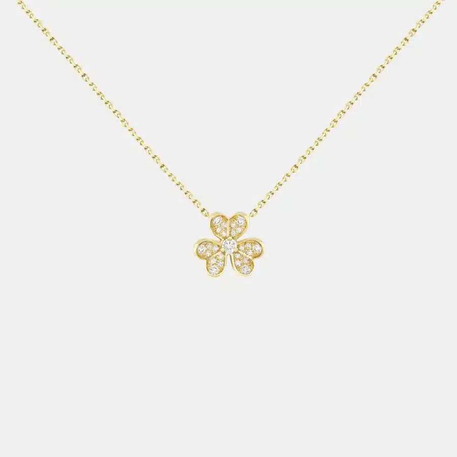 Pendentif Frivole Van Cleef & Arpels en or jaune, diamant 0.21ct — photographie du modèle, cote d’occasion GOLDMARKET