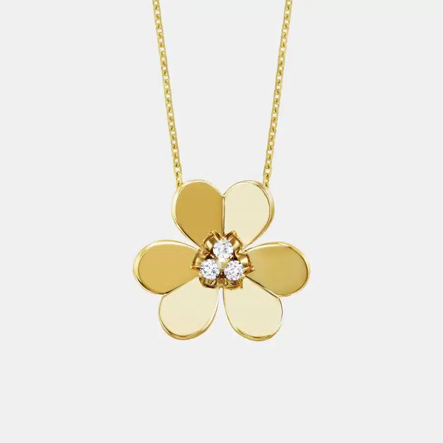 Pendentif Frivole Van Cleef & Arpels en or jaune, diamant 0.42ct — photographie du modèle, cote d’occasion GOLDMARKET