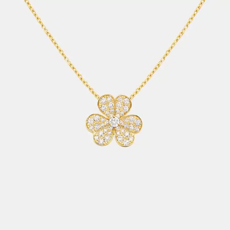 Pendentif Frivole Van Cleef & Arpels en or jaune, diamant 0.81ct — photographie du modèle, cote d’occasion GOLDMARKET
