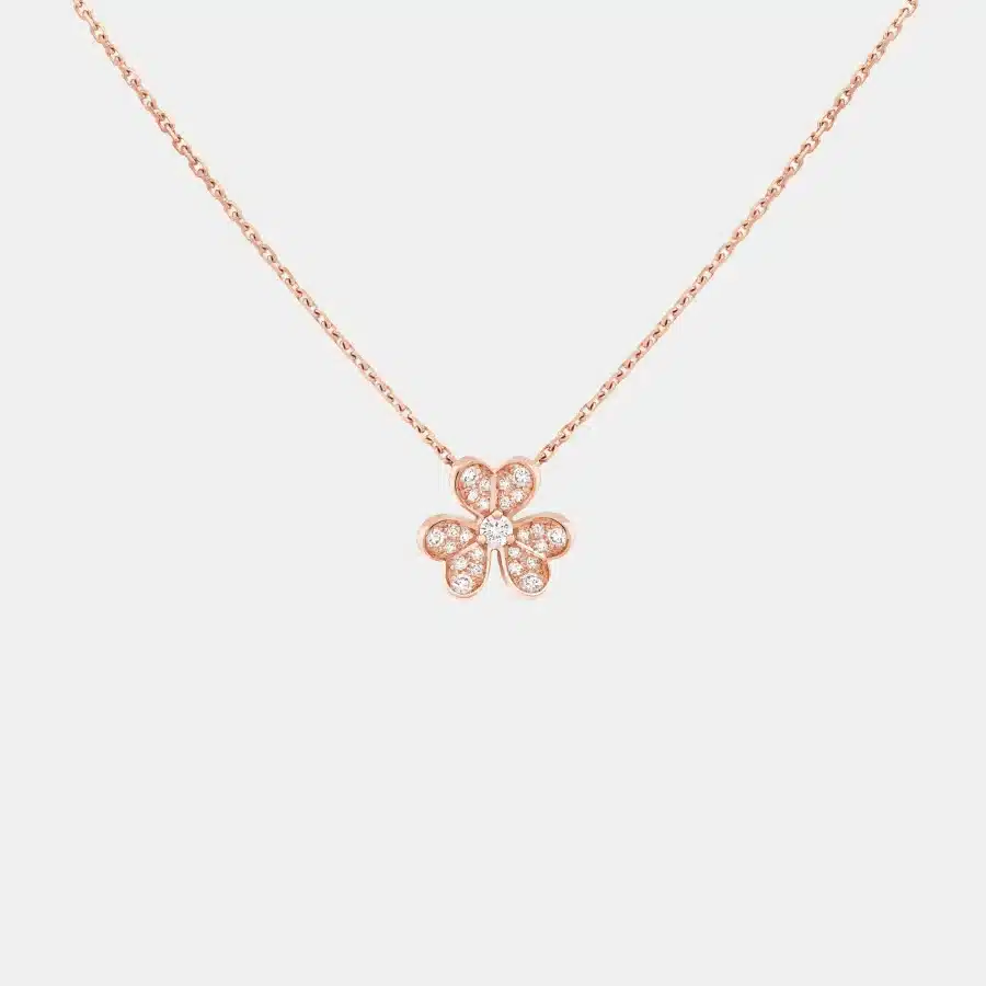 Pendentif Frivole Van Cleef & Arpels en or rose, diamant 0.22ct — photographie du modèle, cote d’occasion GOLDMARKET