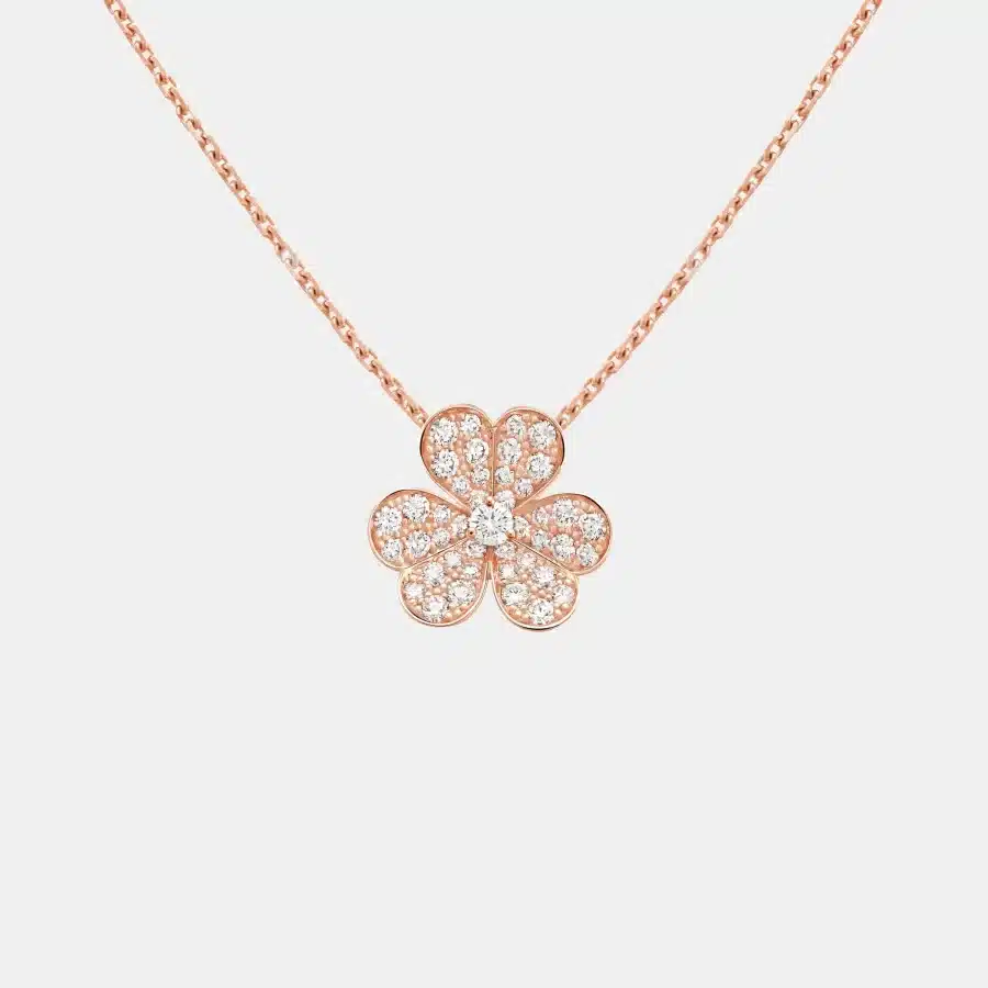 Pendentif Frivole Van Cleef & Arpels en or rose, diamant 0.83ct — photographie du modèle, cote d’occasion GOLDMARKET