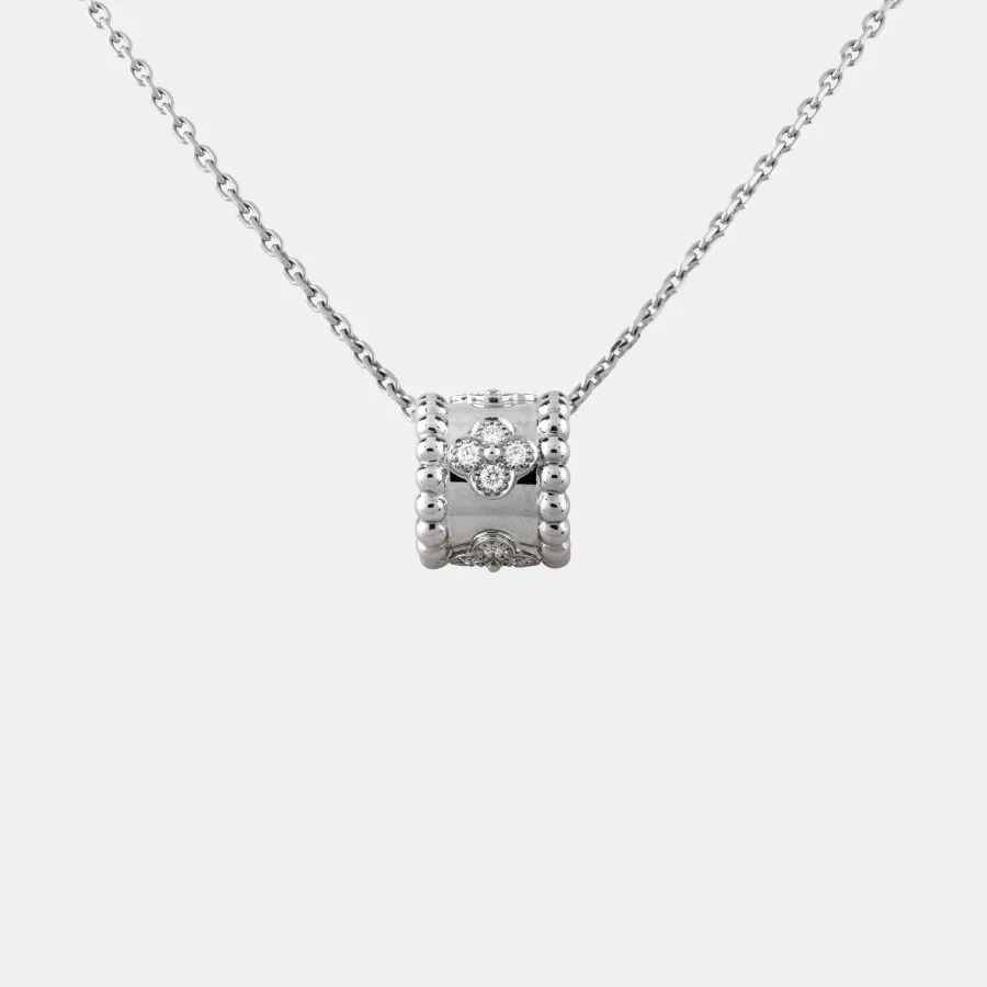 Pendentif Perlée Van Cleef & Arpels en or blanc, diamant 0.19ct — photographie du modèle, cote d’occasion GOLDMARKET