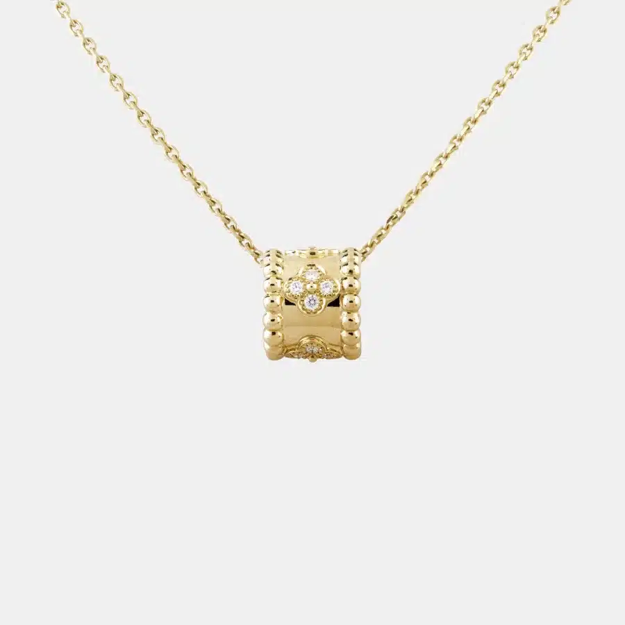 Pendentif Perlée Van Cleef & Arpels en or jaune, diamant 0.19ct — photographie du modèle, cote d’occasion GOLDMARKET