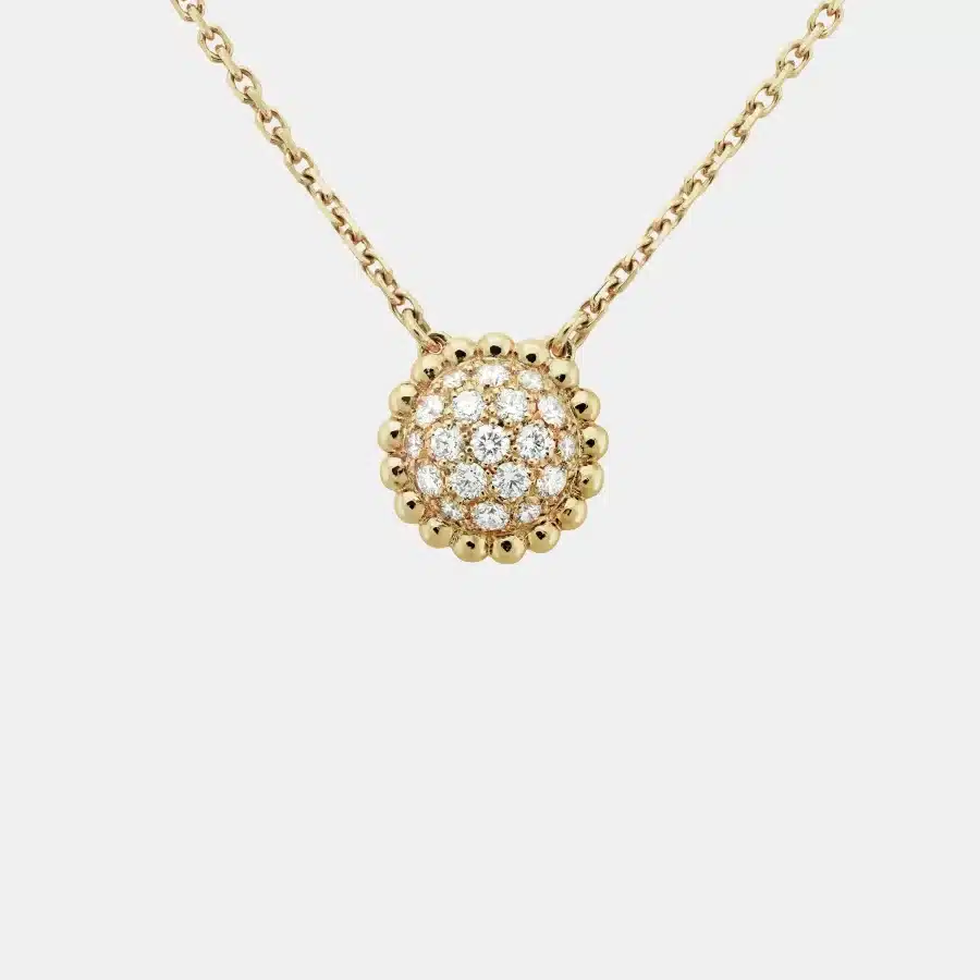 Pendentif Perlée Van Cleef & Arpels en or jaune, diamant 0.35ct — photographie du modèle, cote d’occasion GOLDMARKET