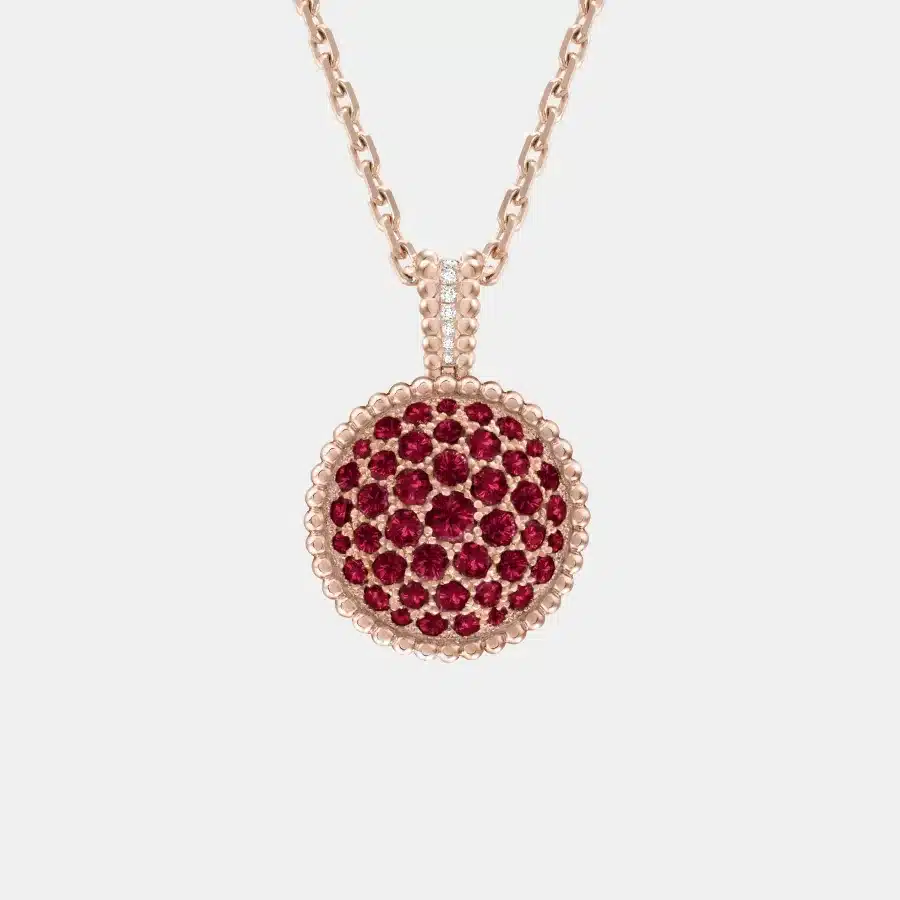Pendentif Perlée Van Cleef & Arpels en or rose, diamant 0.92ct — photographie du modèle, cote d’occasion GOLDMARKET