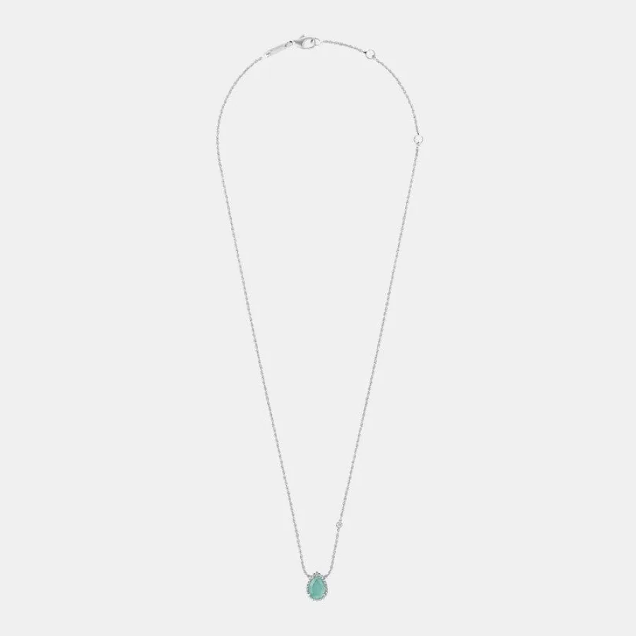 Pendentif Serpent Bohème Boucheron en or blanc, aquaprase 0.78ct, motif xs — photographie du modèle, cote d’occasion GOLDMARKET