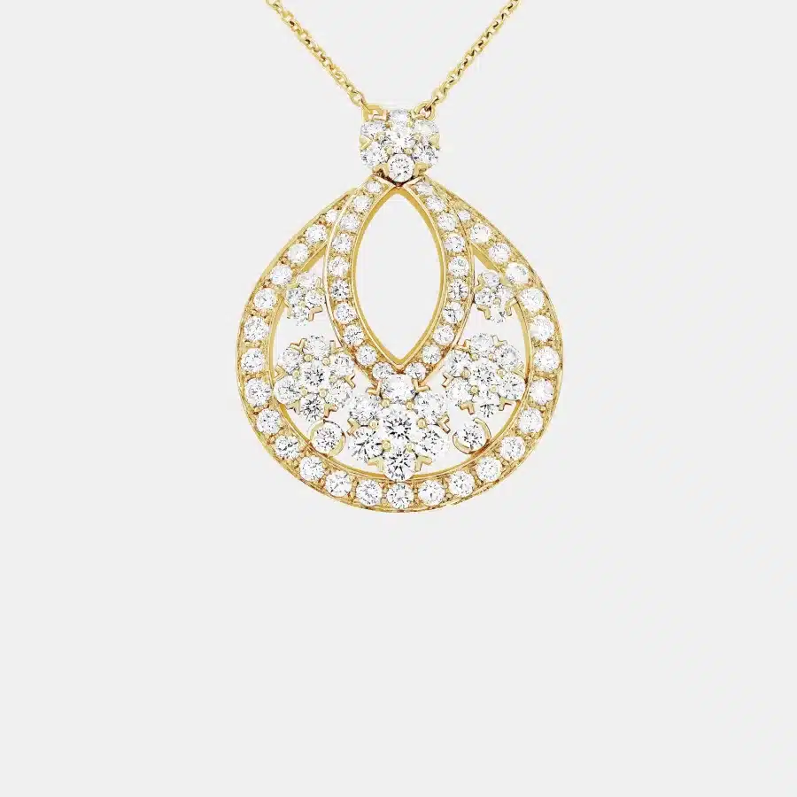 Pendentif Snowflake Van Cleef & Arpels en or jaune, diamant 6.05ct — photographie du modèle, cote d’occasion GOLDMARKET