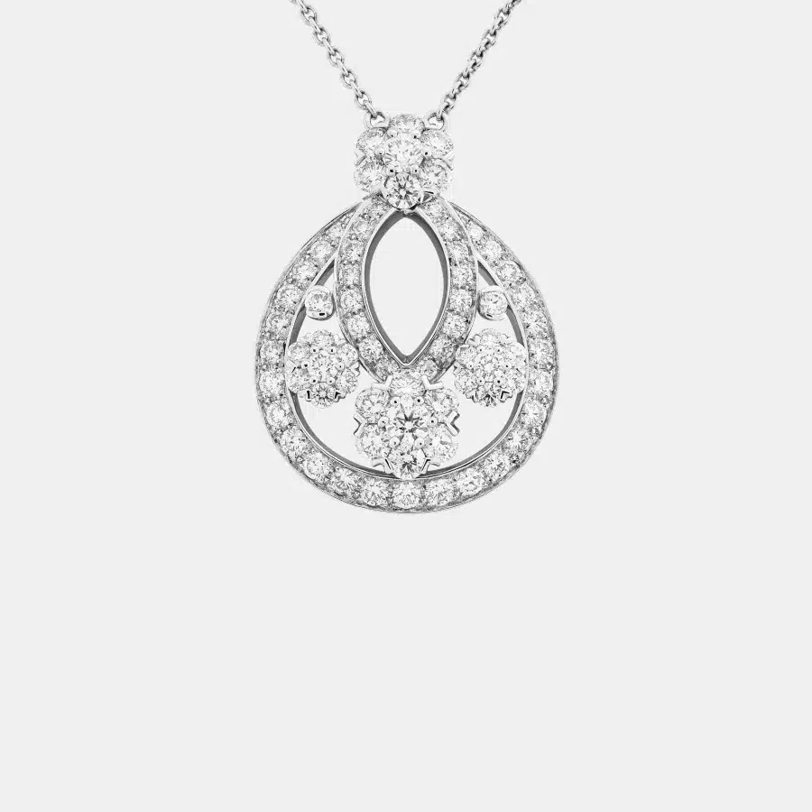 Pendentif Snowflake Van Cleef & Arpels en platine, diamant 3.04ct — photographie du modèle, cote d’occasion GOLDMARKET