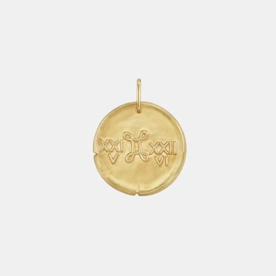 Pendentif Zodiaque Van Cleef & Arpels en or jaune, gemini — photographie du modèle, cote d’occasion GOLDMARKET