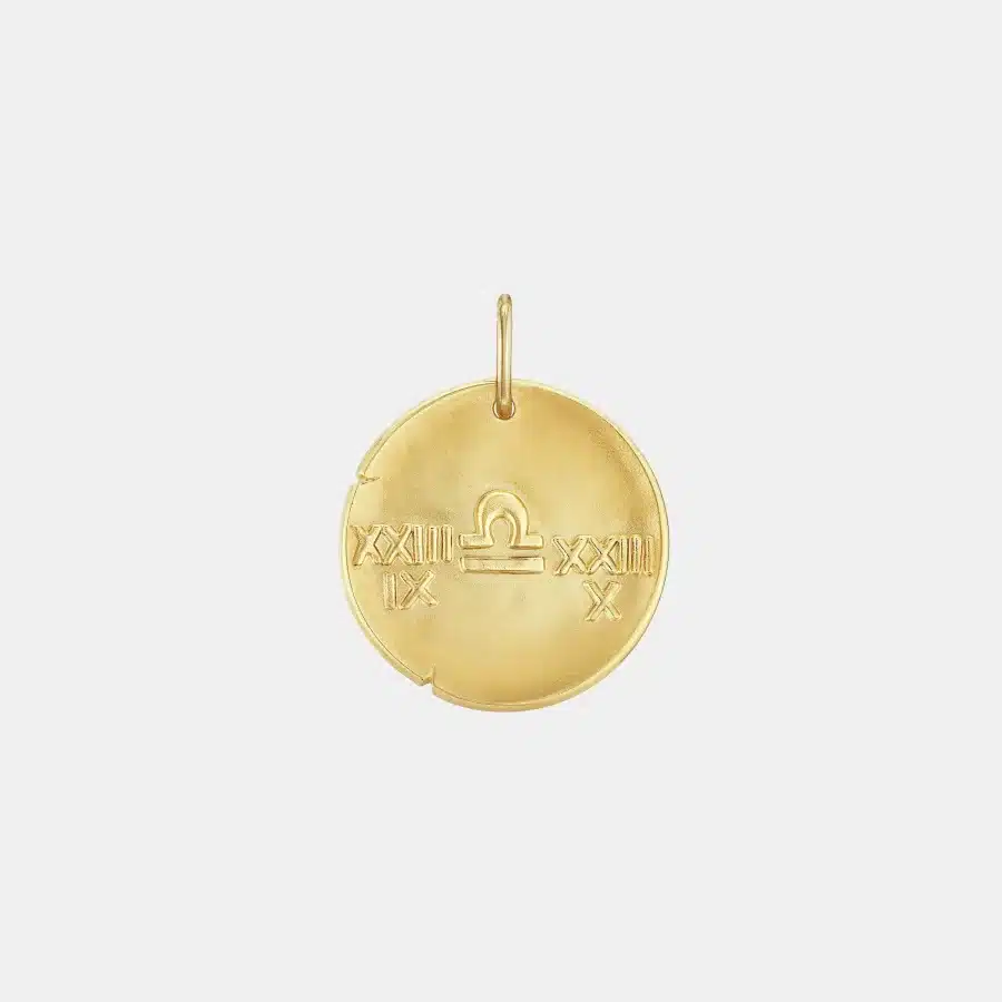 Pendentif Zodiaque Van Cleef & Arpels en or jaune, libra — photographie du modèle, cote d’occasion GOLDMARKET