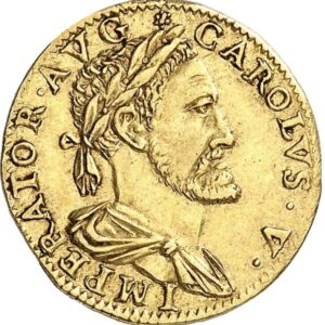 Avers Pistole immobilisé au nom de Charles Quint - - Ville libre impériale de Besançon
 (France - États) — pièce en or