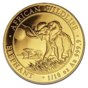 Somalie Èléphant en Or - 3,11 g (1/10 Oz) - Somalie Face