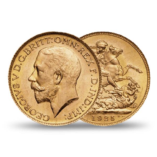 Souverain George V Pièce d'or en Or - Avers et Revers