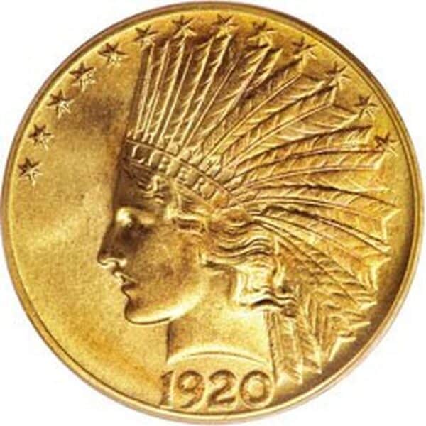 10 Dollars US Eagle Tête Indien Or – USA
