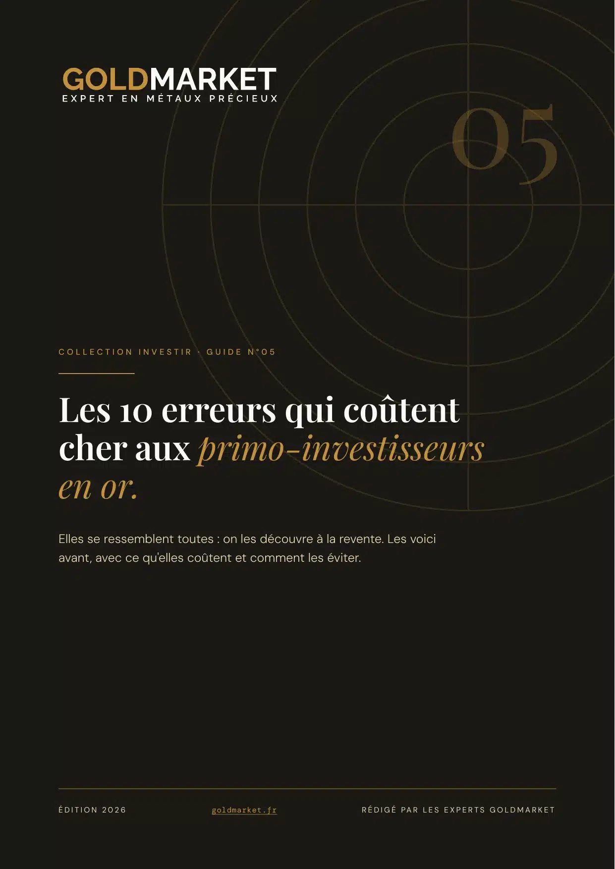 Couverture du guide Or : les 10 erreurs à éviter